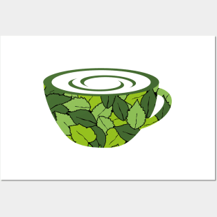 a cup of organic tea for healthy life logo Posters and Art